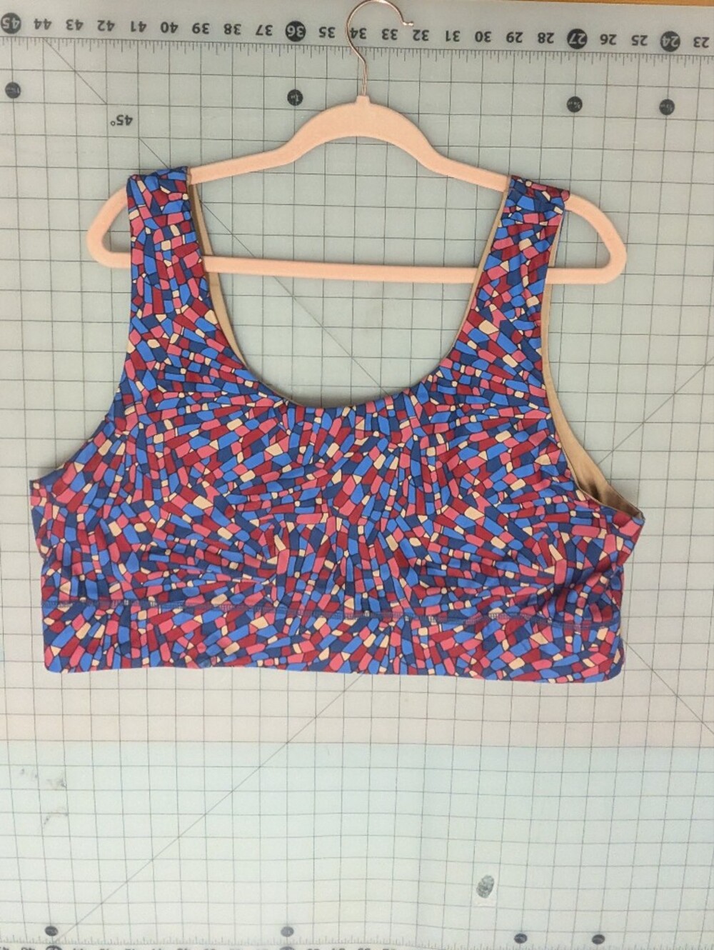 Women’s Blue & Pink Mosaic Sports Bra